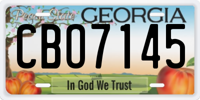 GA license plate CBO7145