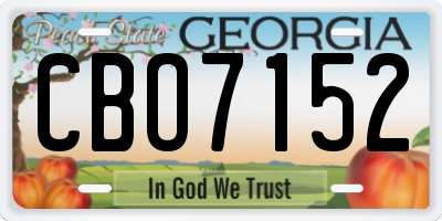 GA license plate CBO7152