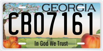 GA license plate CBO7161