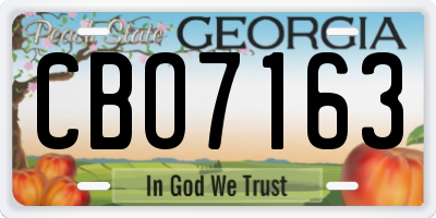 GA license plate CBO7163