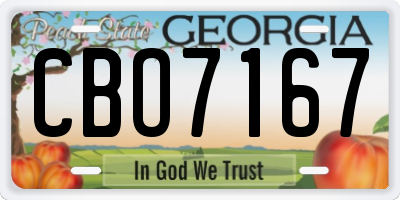 GA license plate CBO7167
