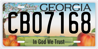GA license plate CBO7168
