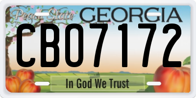 GA license plate CBO7172