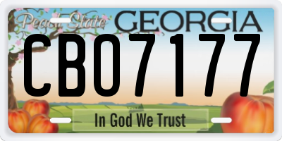 GA license plate CBO7177