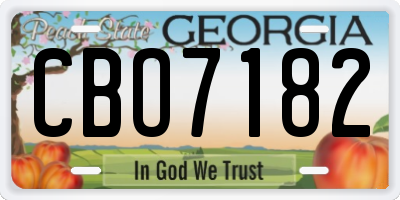 GA license plate CBO7182