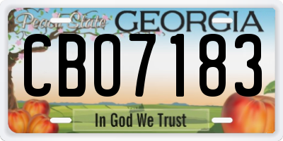 GA license plate CBO7183