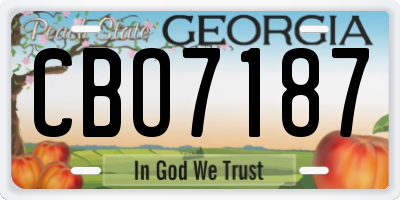 GA license plate CBO7187