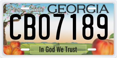 GA license plate CBO7189