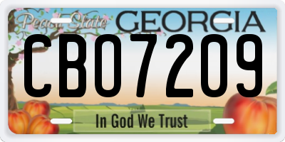 GA license plate CBO7209