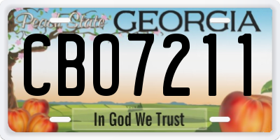 GA license plate CBO7211