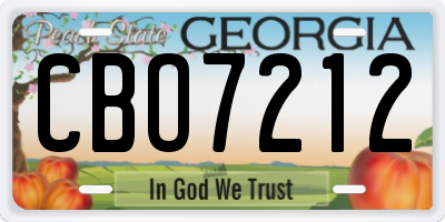 GA license plate CBO7212