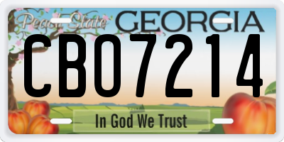 GA license plate CBO7214