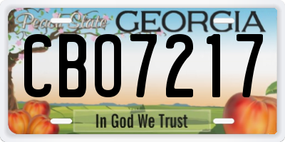GA license plate CBO7217
