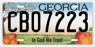 GA license plate CBO7223