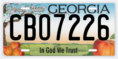 GA license plate CBO7226