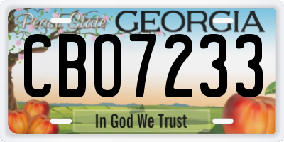 GA license plate CBO7233