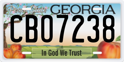 GA license plate CBO7238