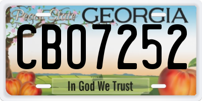 GA license plate CBO7252