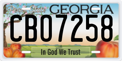 GA license plate CBO7258
