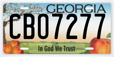 GA license plate CBO7277
