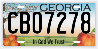GA license plate CBO7278