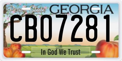 GA license plate CBO7281