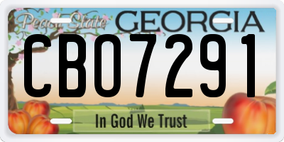 GA license plate CBO7291