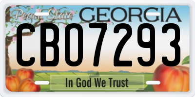 GA license plate CBO7293
