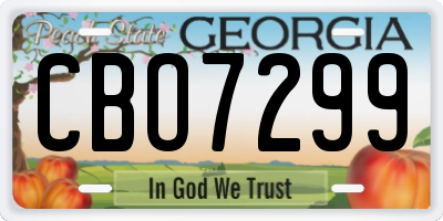 GA license plate CBO7299