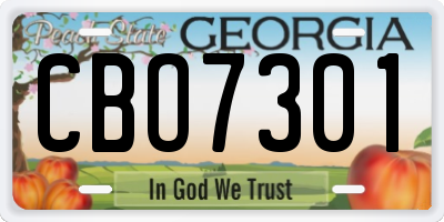 GA license plate CBO7301