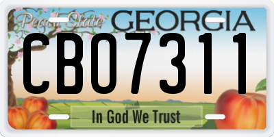 GA license plate CBO7311