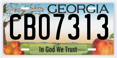 GA license plate CBO7313