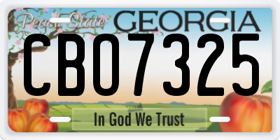 GA license plate CBO7325