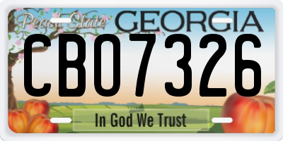GA license plate CBO7326
