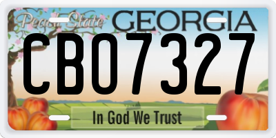 GA license plate CBO7327