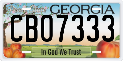 GA license plate CBO7333