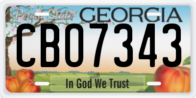 GA license plate CBO7343