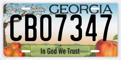 GA license plate CBO7347
