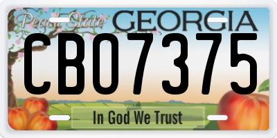 GA license plate CBO7375