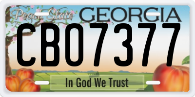 GA license plate CBO7377