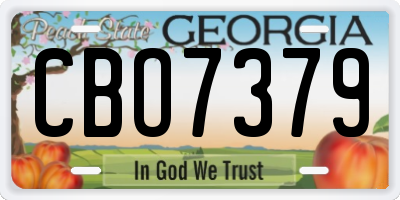 GA license plate CBO7379