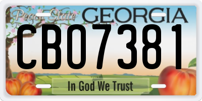 GA license plate CBO7381