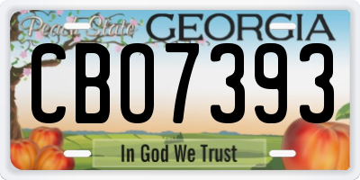 GA license plate CBO7393
