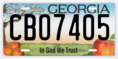 GA license plate CBO7405