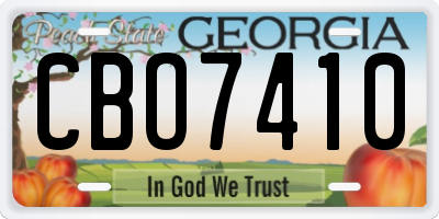 GA license plate CBO7410