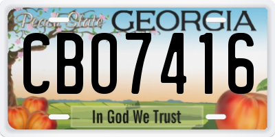 GA license plate CBO7416