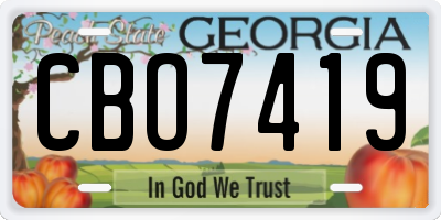 GA license plate CBO7419