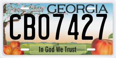 GA license plate CBO7427