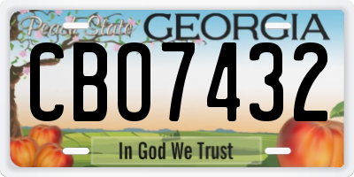 GA license plate CBO7432