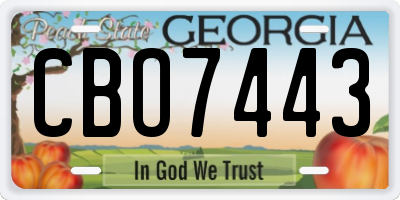 GA license plate CBO7443